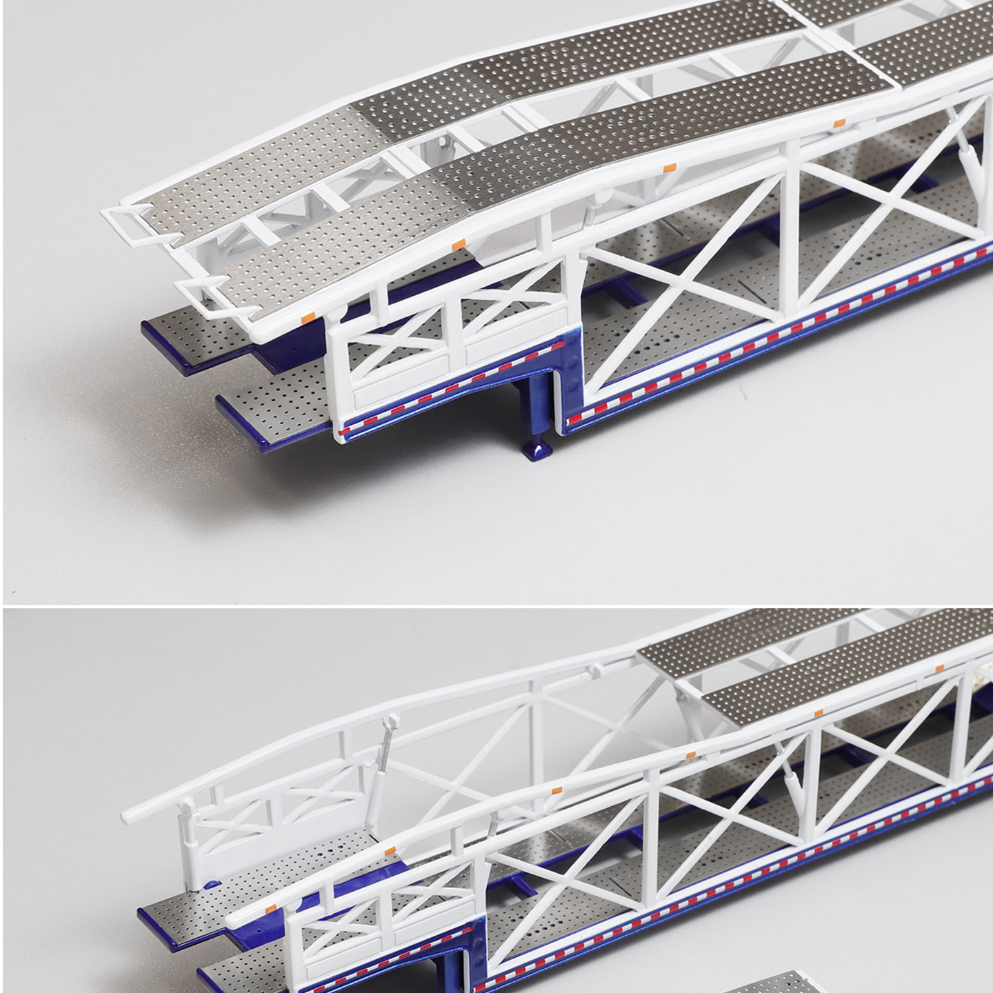 1/64 CAR CARRIER TRAILER  Trailer-Car METAL Truck Diecast blue&white color