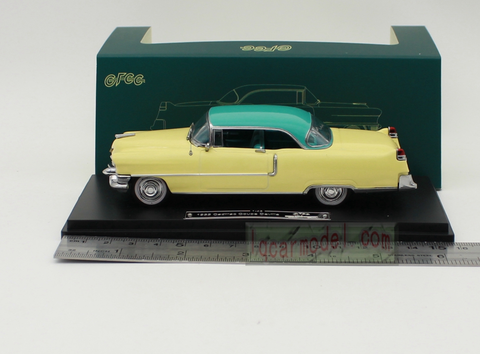 1/43 Scale GFCC 1955 Cadillac Coupe Deville Car model Diecast Yellow&Green 