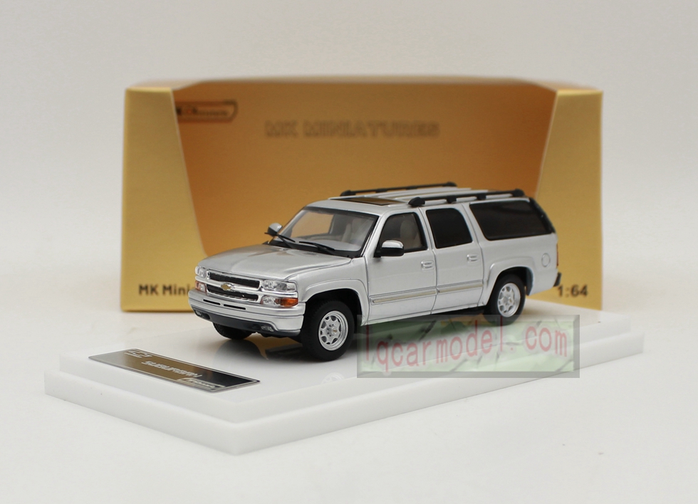 1/64 MK Miniatures Chevrolet Suburban Silver Diecast Car Model