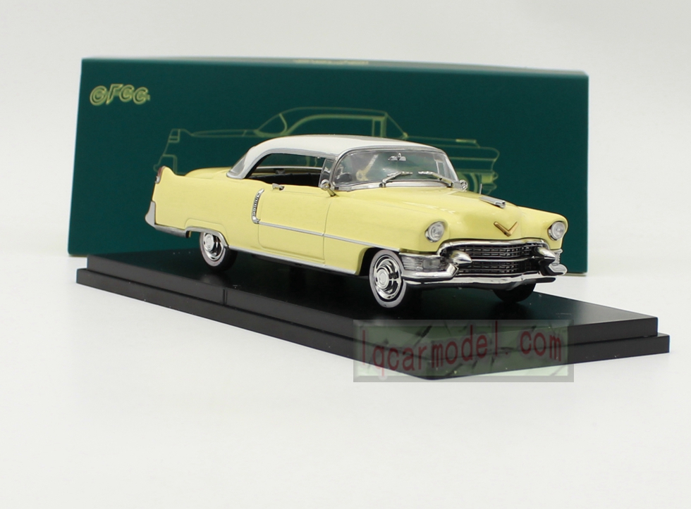 1/43 Scale GFCC 1955 Cadillac Coupe Deville Car model Diecast Yellow&White 
