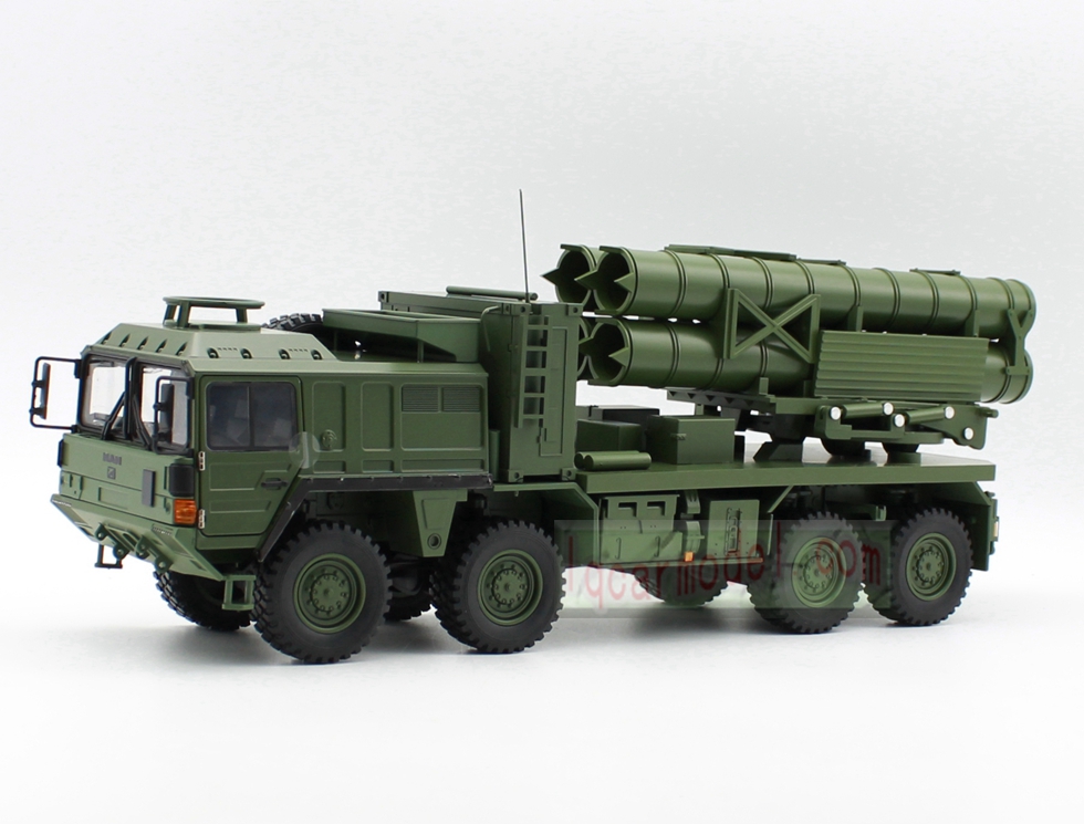 1/32 Scale MAN SX-extreme Mobility Truck Rocket launcher Green Diecast Model 
