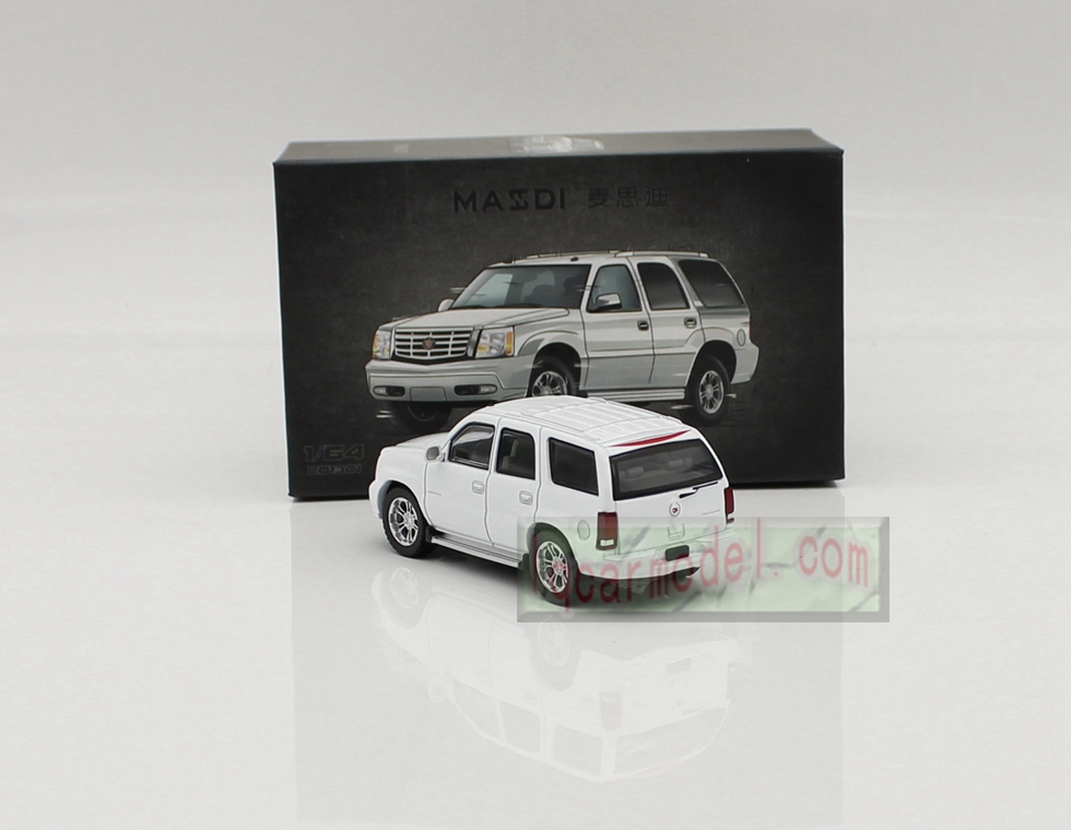 1/ 64 Masdi Cadillac 2005 Escalade SUV White Metal Car Model Diecast