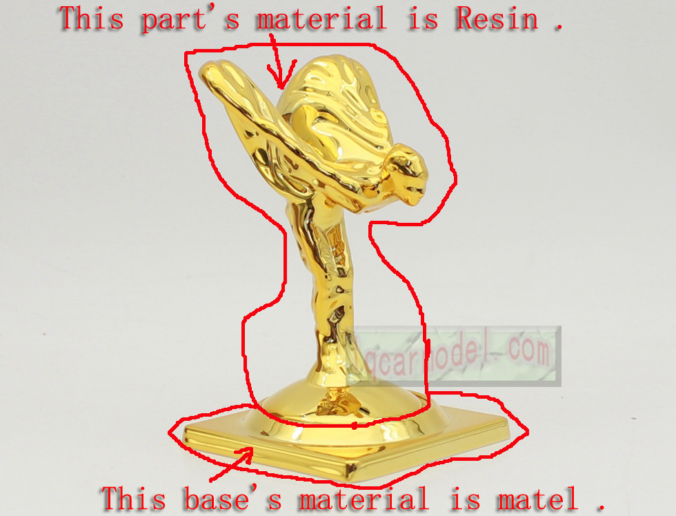 Rolls Royce Ornament Mascot RR Resin Metal Model Decorations gold color