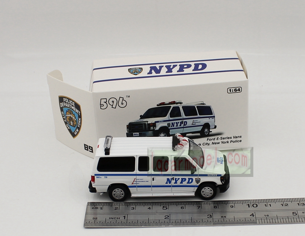 1/ 64 Scale Ford E-Series Vans NEW YORK CITY Police Car model Diecast 