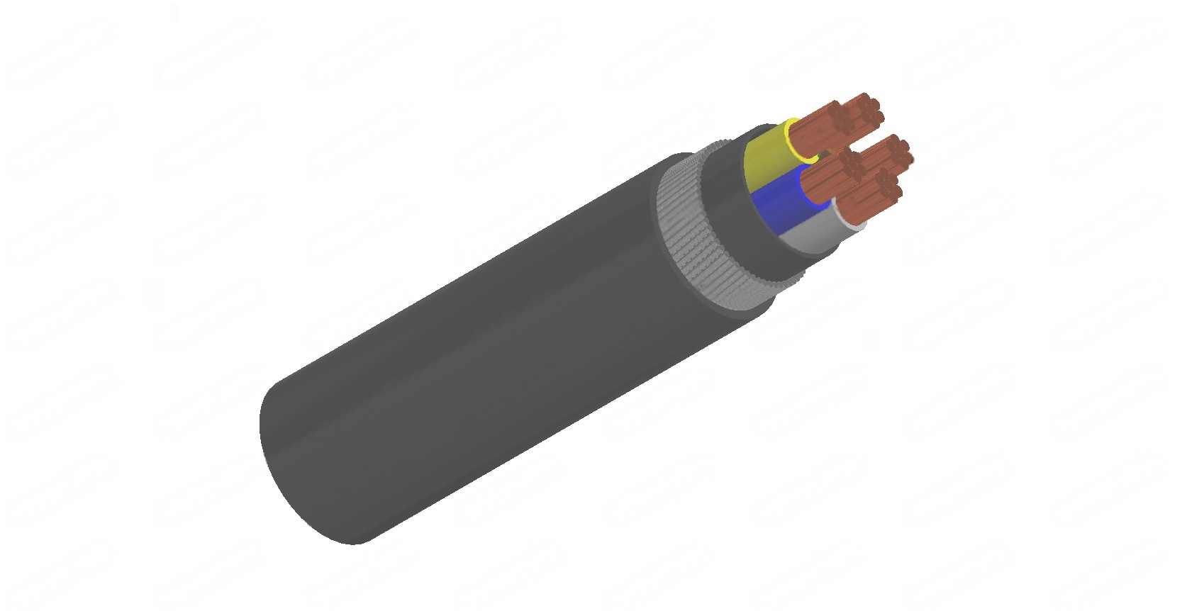 Five-core 600/1000V Cables with Stranded Copper Conductors