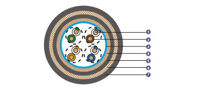 Armoured Cat 5e SF/UTP 24AWG IEC60092