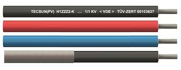 TECSUN(PV) H1Z2Z2-K 1/1kV AC (1,5/1,5kV DC) PV Cables, Rubber Insulated, TÜV and VDE Certified as Per EN 50618