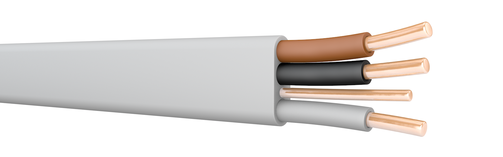 6243Y PVC Flat Wiring Cable with Bare CPC. BS 6004. 300/500 V
