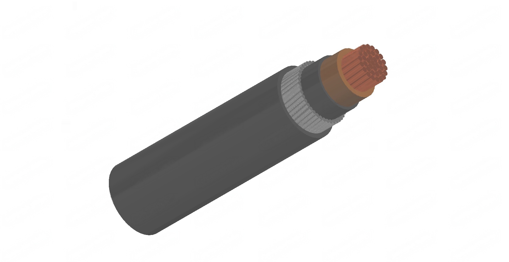 Single-core 1900/3300V cables with circular stranded copper conductor