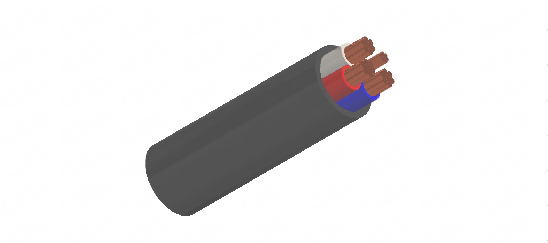 XLPE Insulated, PVC Sheathed 3 core+E Unarmored Cables 0.6/1kV