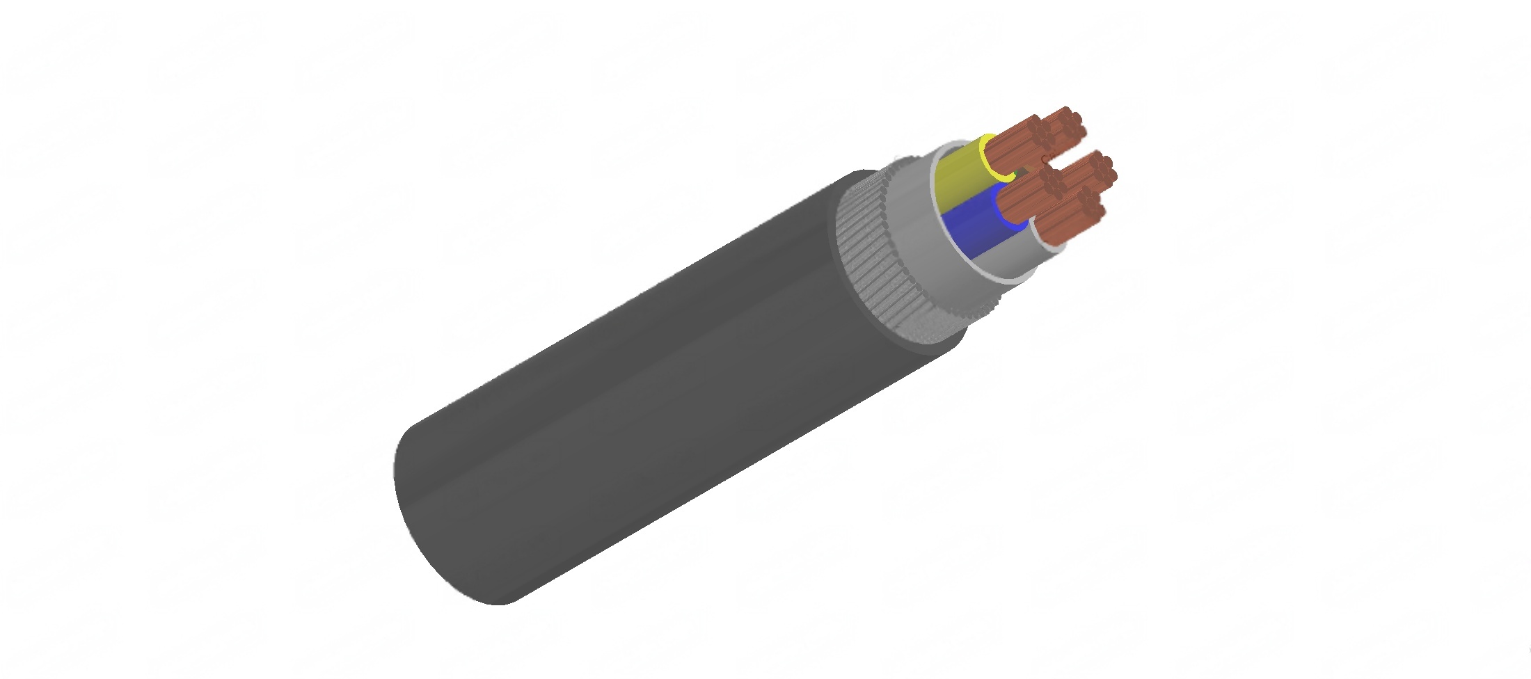 Five-core 600/1000V cables with stranded copper conductors
