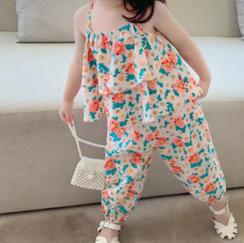 Floral Ruffle Kids Jumpsuit