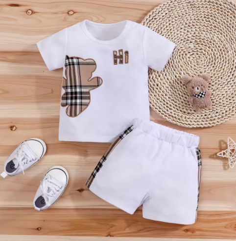 Kids' Bear Patch T-Shirt and Shorts Set