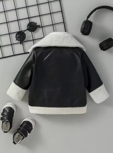 Kids' Faux Leather Shearling Jacket