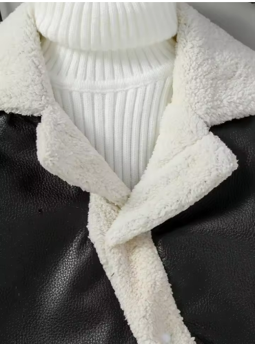 Kids' Faux Leather Shearling Jacket