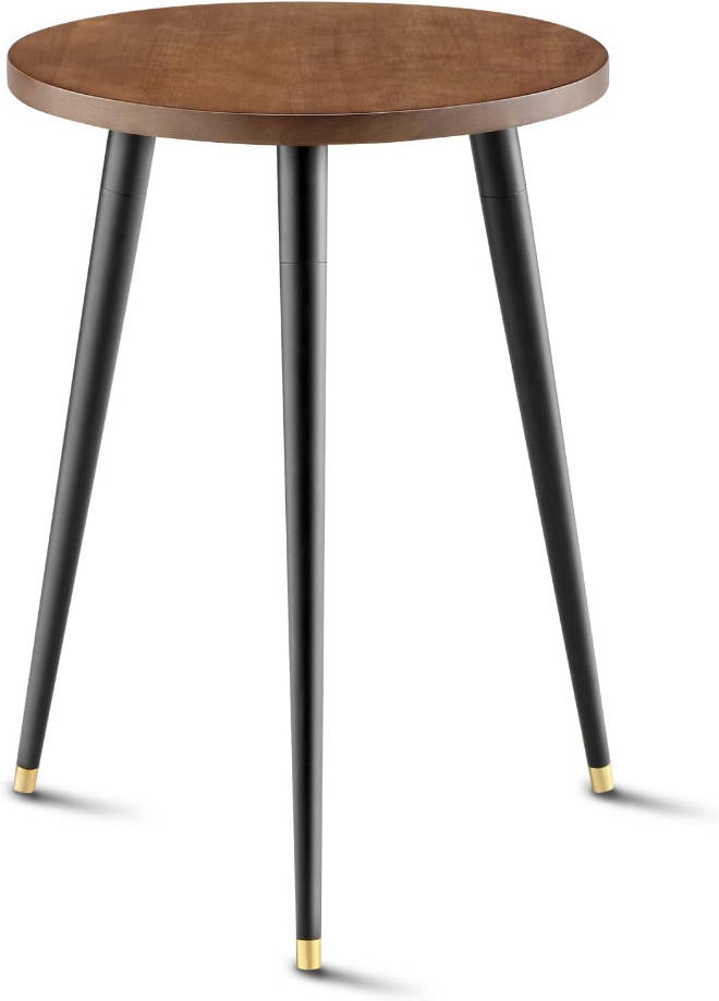 Plant Stand Indoor , Mid Century Wood Plant Stand Plant Table for Flower Pots, Heavy Duty Metal Tall Plant Holder, Modern Home Decor Small Round Side End Table (11.8"x16")