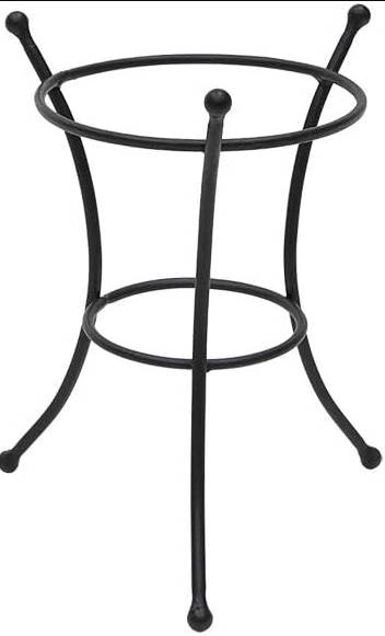 GBS-20 Multi-Use, Small Wrought Iron Metal Plant birdbath Bowl Stand Flowerpot Holder, 8", Black