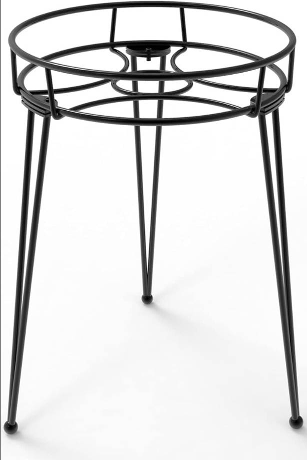 Midcentury Modern Metal Potted Plant Stand 18.7 inches Tall Flower Pot Holder Large Rustproof Iron Garden Container Heavy Duty Rack for Planter,Black