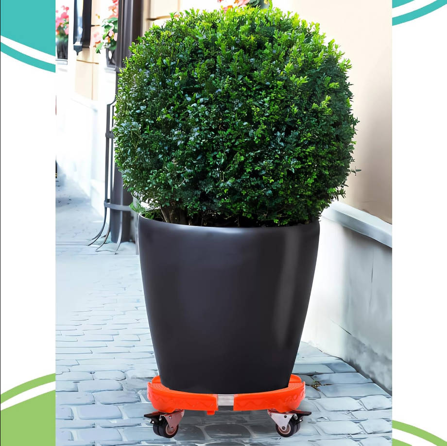 2Packs Plant Caddy with Wheels Heavy Duty,15-20inch Adjustable Rolling Orange Plant Stand with Casters Large Plant Dolly Cart for Indoor Outdoor Plants, Planter, Flowerpots, Plant Pots