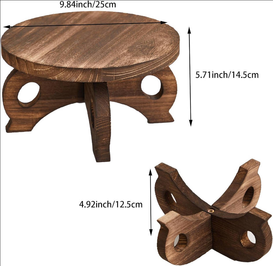 Plant Stand Indoor Round Wood Risers Display Stands Decorative Table for Flowers Stand Indoor Rustic Balcony Decor Pedestal Board Plant Holder Rise