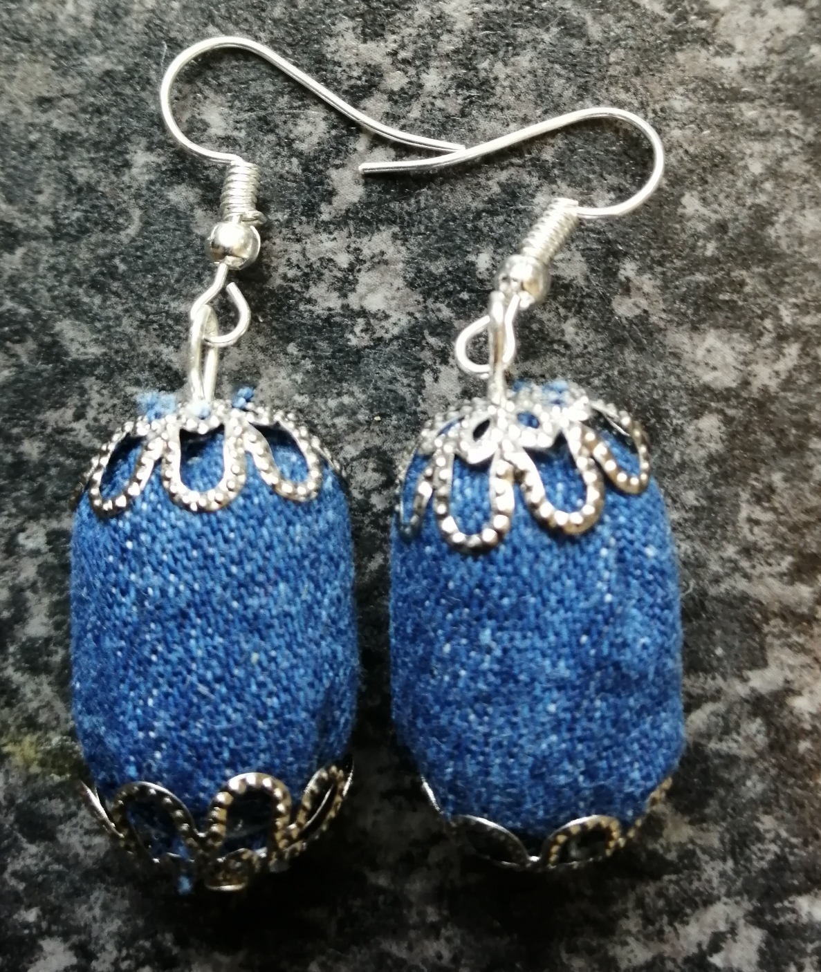 Handmade Denim Earrings