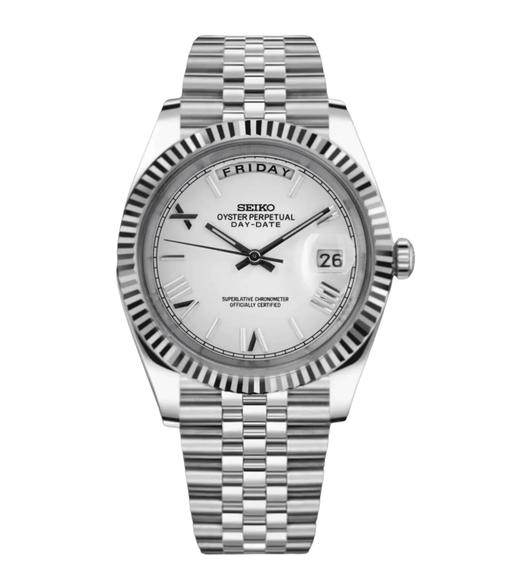 SEIKO MOD DAY DATE | BLANC GIVRÉ NOIR