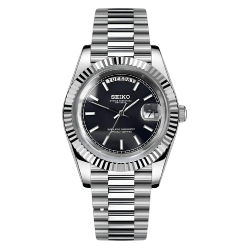 SEIKO MOD DAY DATE | NOIR ARGENT