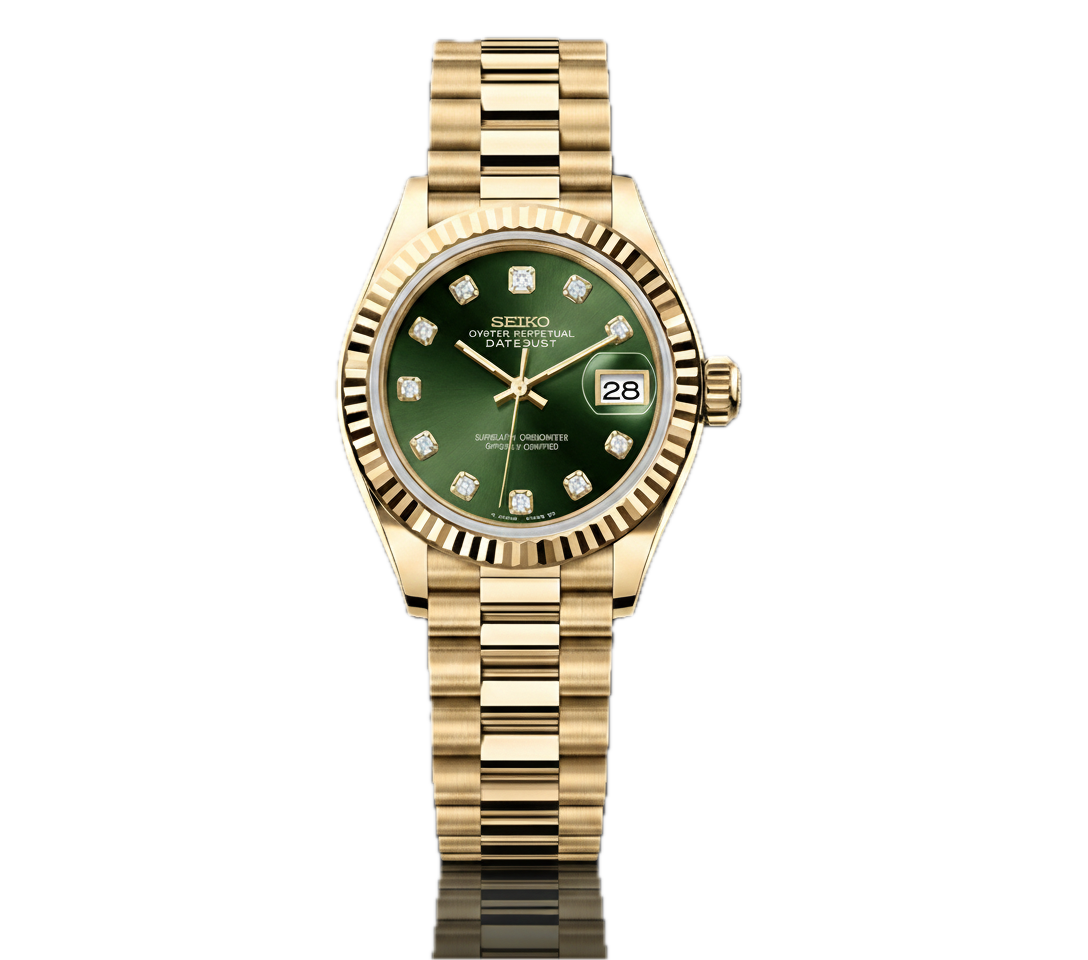 SEIKO MOD LADY DATEJUST | OR CADRAN VERT OLIVE
