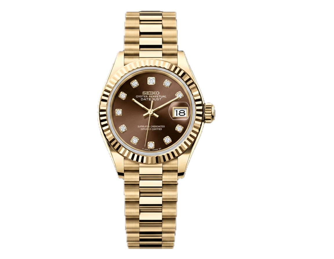 SEIKO MOD LADY DATEJUST | OR CADRAN MARRON
