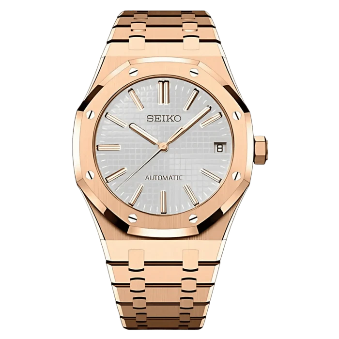 SEIKO MOD ROYAL OAK | BLANC OR ROSE