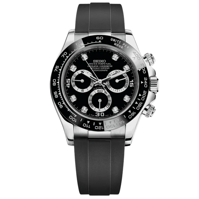 SEIKO MOD DAYTONA | NOIR ARGENT