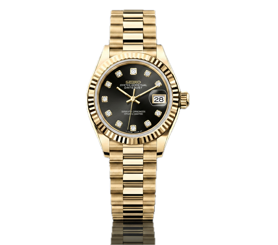SEIKO MOD LADY DATEJUST | OR CADRAN NOIR