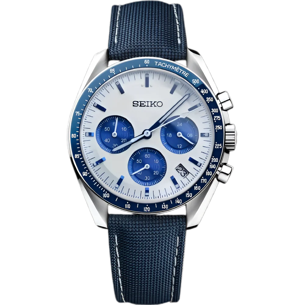 SEIKO MOD SPEEDMASTER | BLEUE