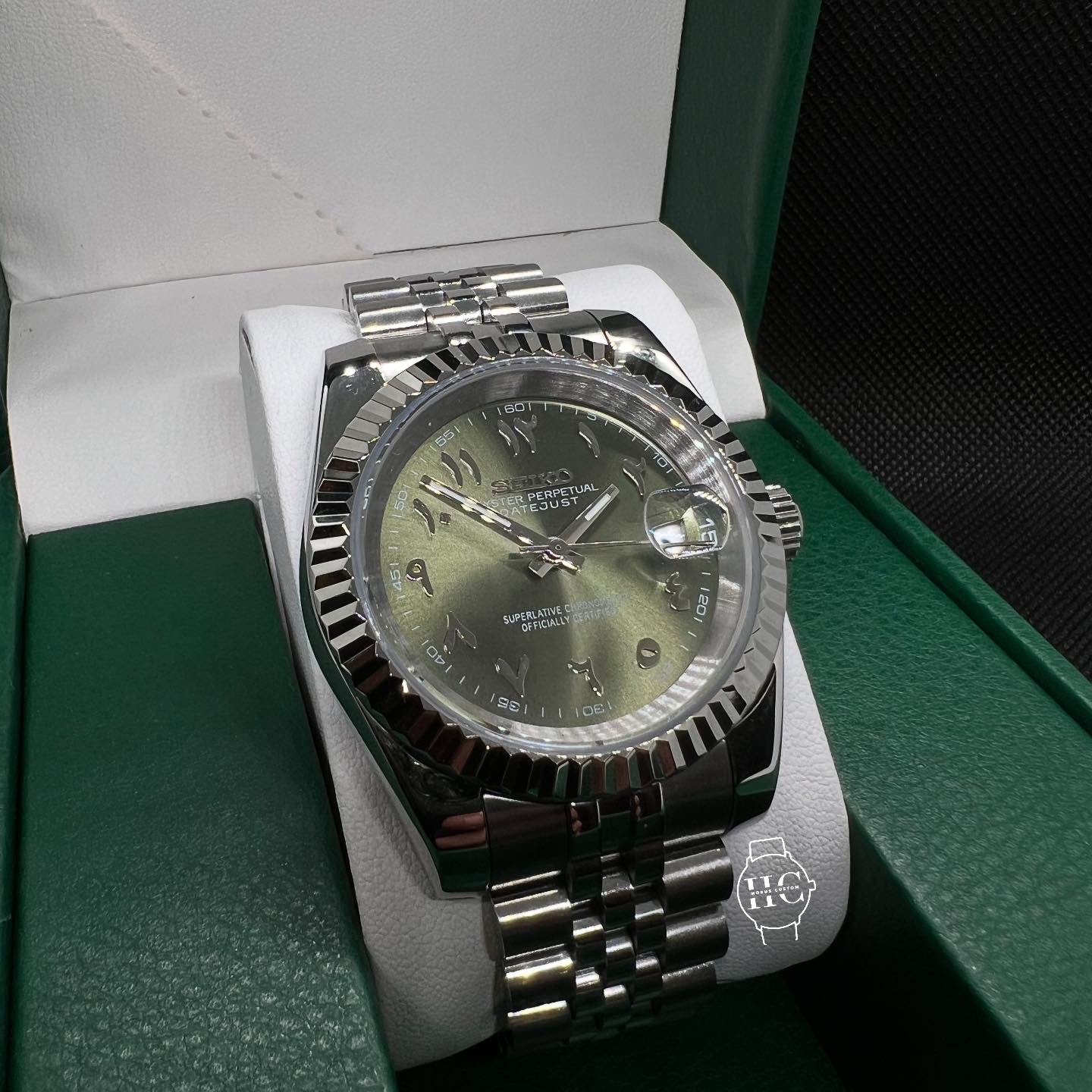 SEIKO MOD DATEJUST | ARABIC OLIVE