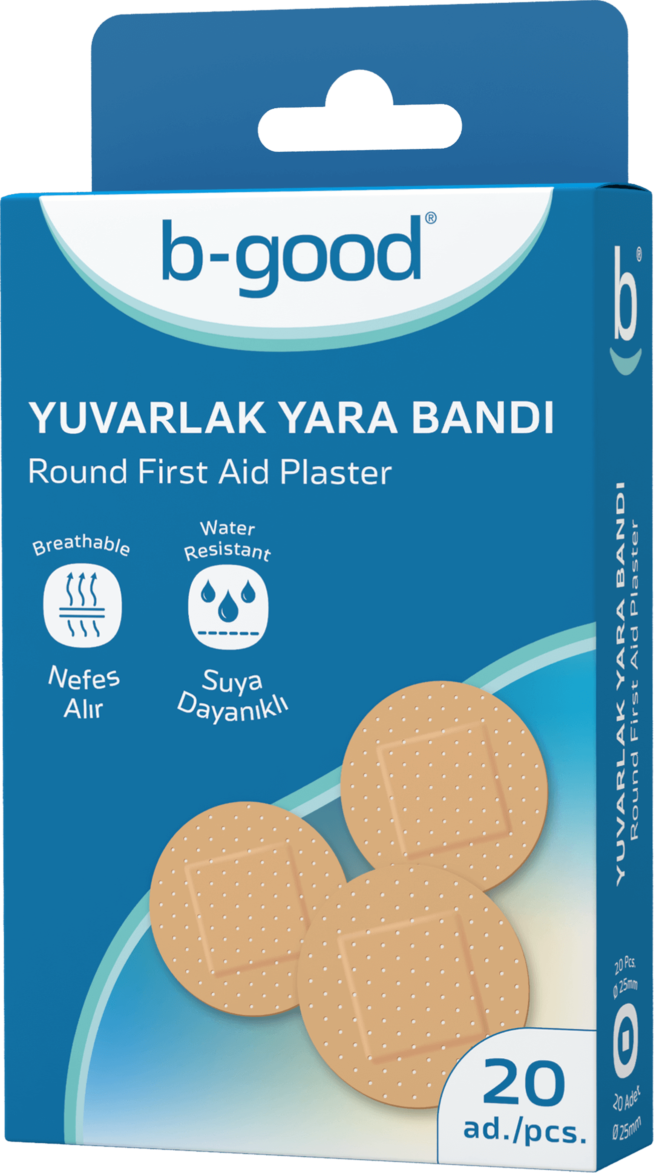 b-good Круглый пластырь первой помощи, 20 шт.