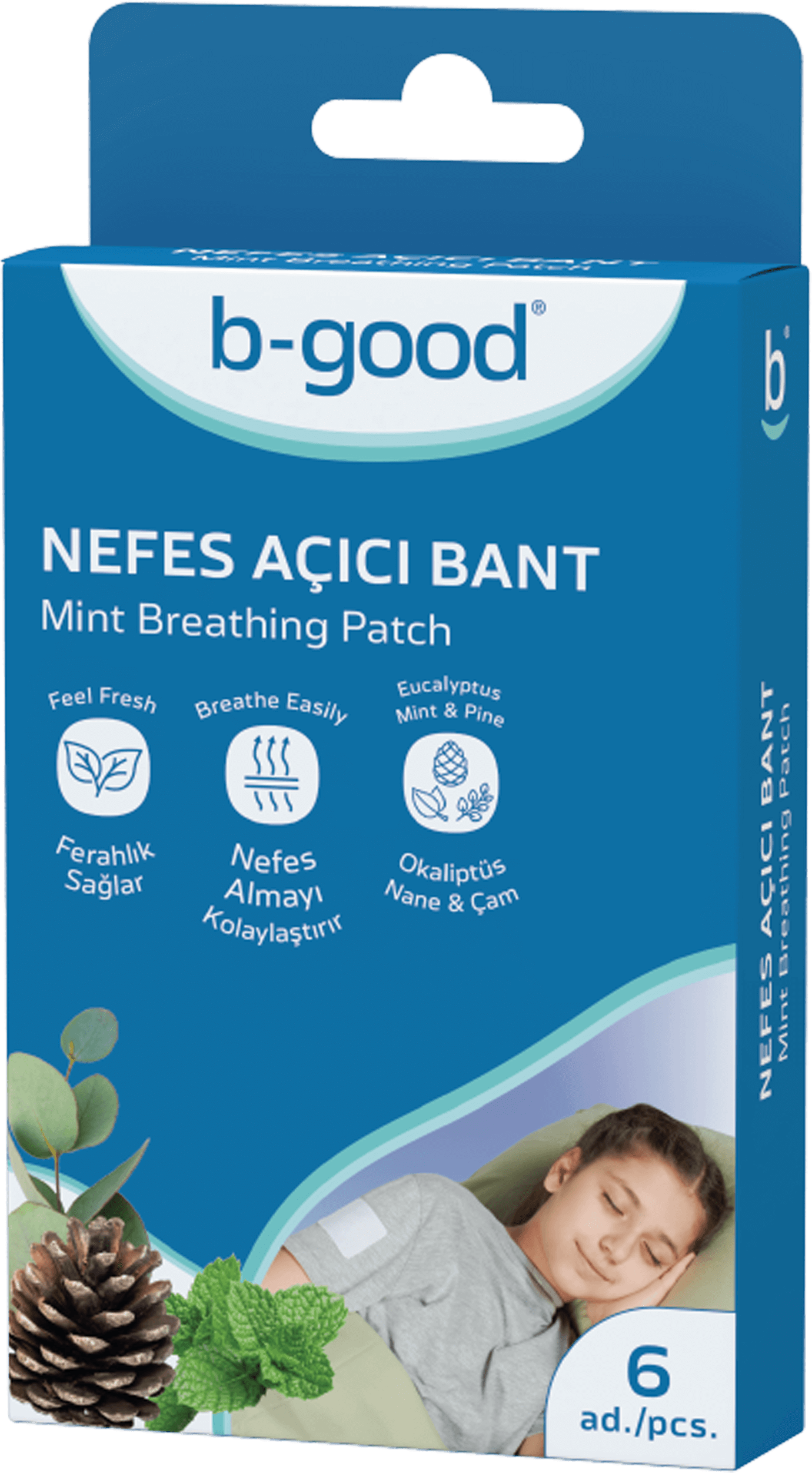 b-good Пластырь для облегчения дыхания с мятой (Mint Breathing Patch), 6 шт.