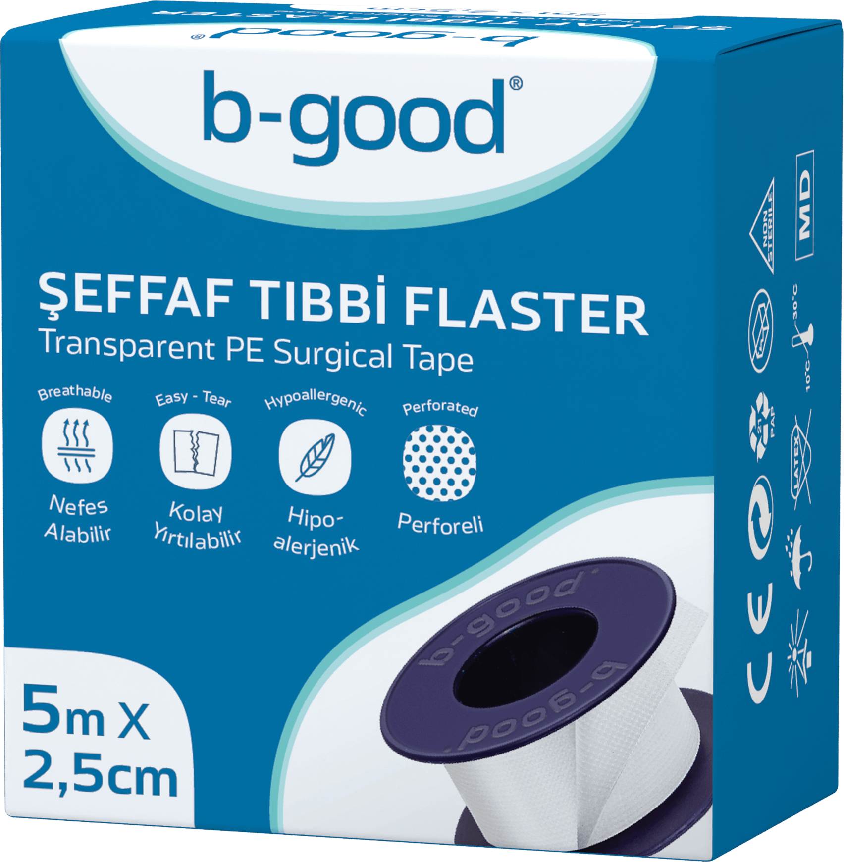 b-good Прозрачный хирургический пластырь 5 м x 2,5 см