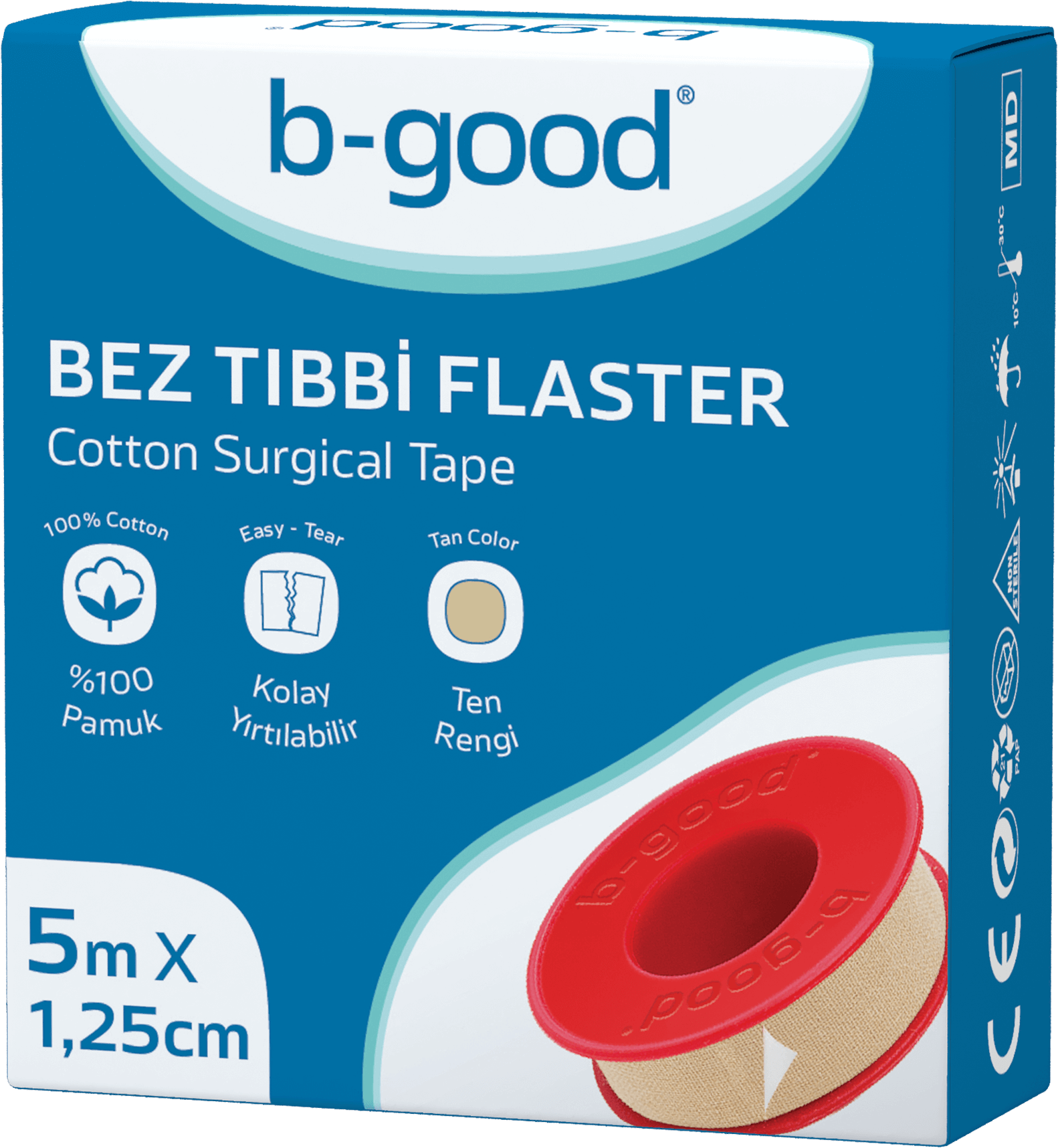 b-good Хирургический пластырь из хлопка 5 м х 1,25 см