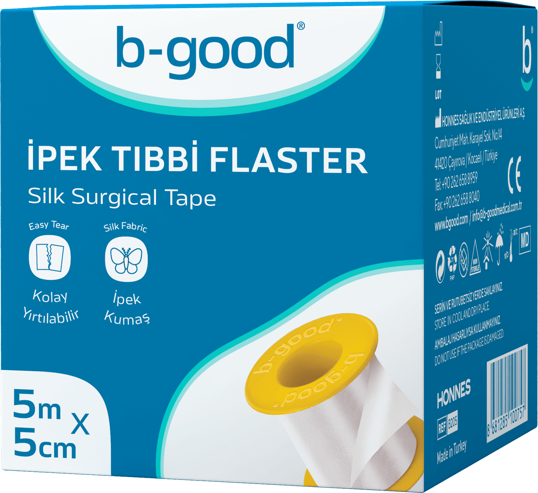 b-good Шёлковый хирургический пластырь 5 м x 5 см