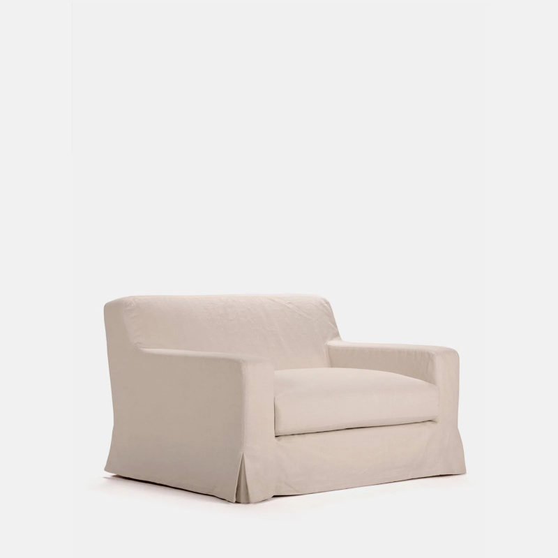 Freedom Modern Linen Slipcovered  Sofa Armchair