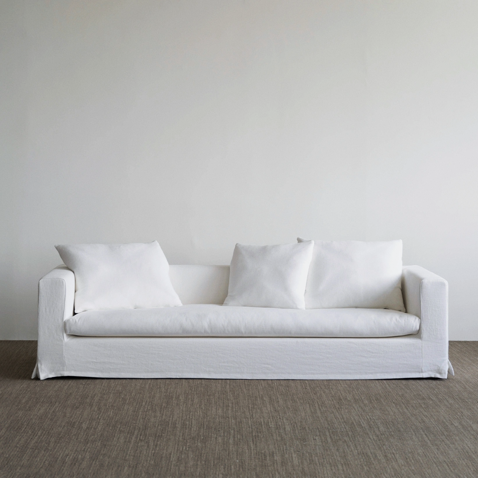 Piet Sofa Modern White Linen Slipcover Sofa Couch