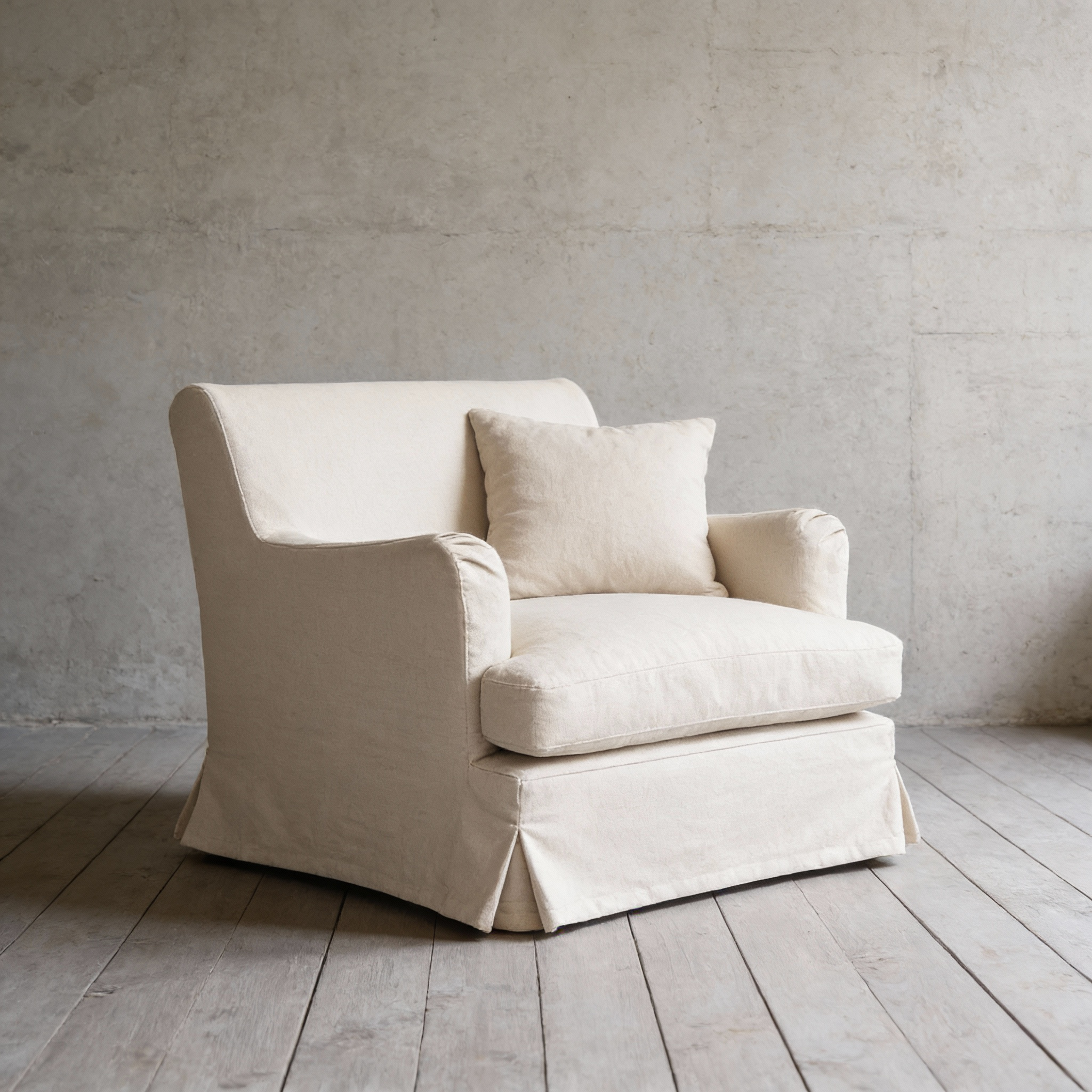 Campbell B English Rolled Arm Replacement Slipcover Armchair with ottoman