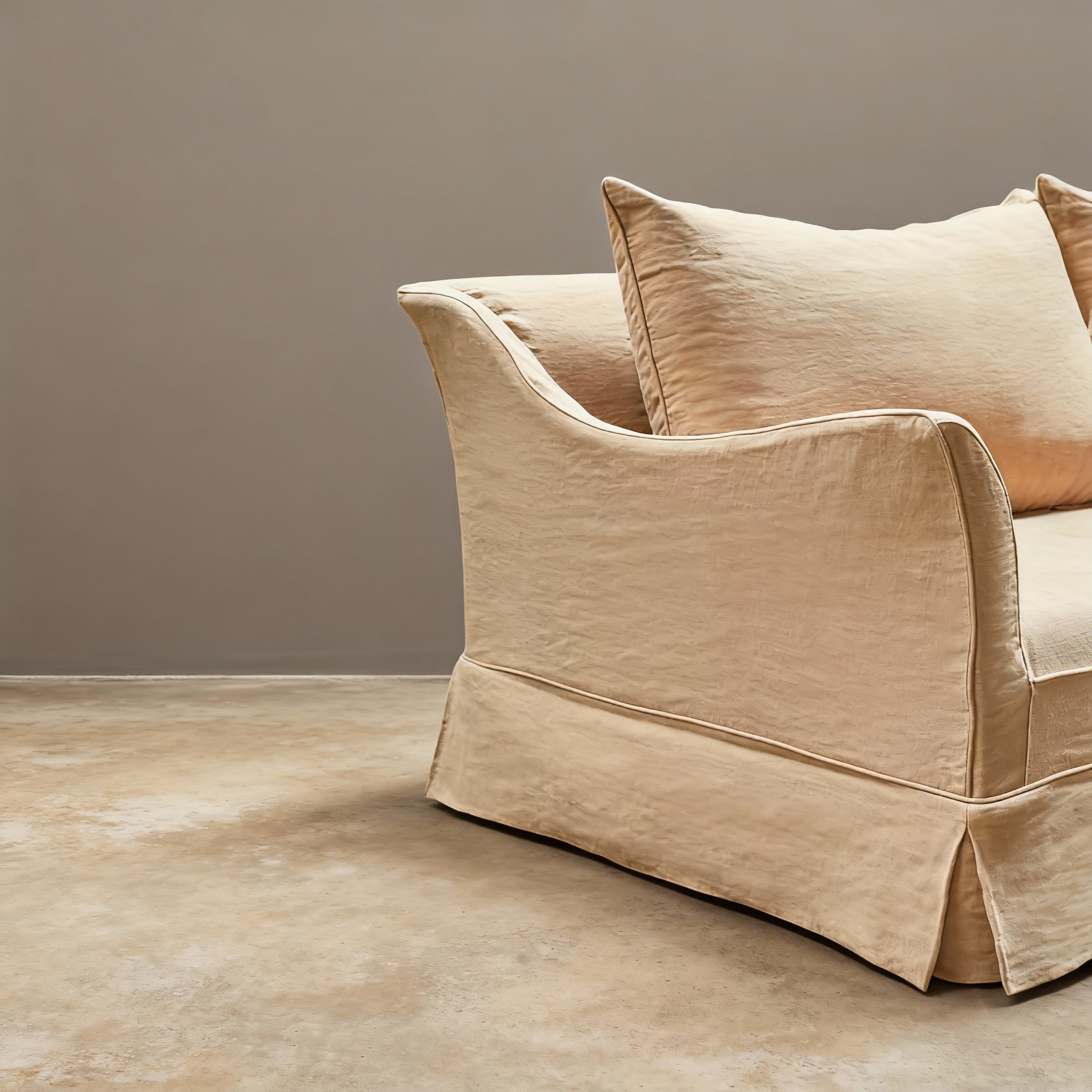 Giselle Modern antique Linen Slipcover Sofa Couch