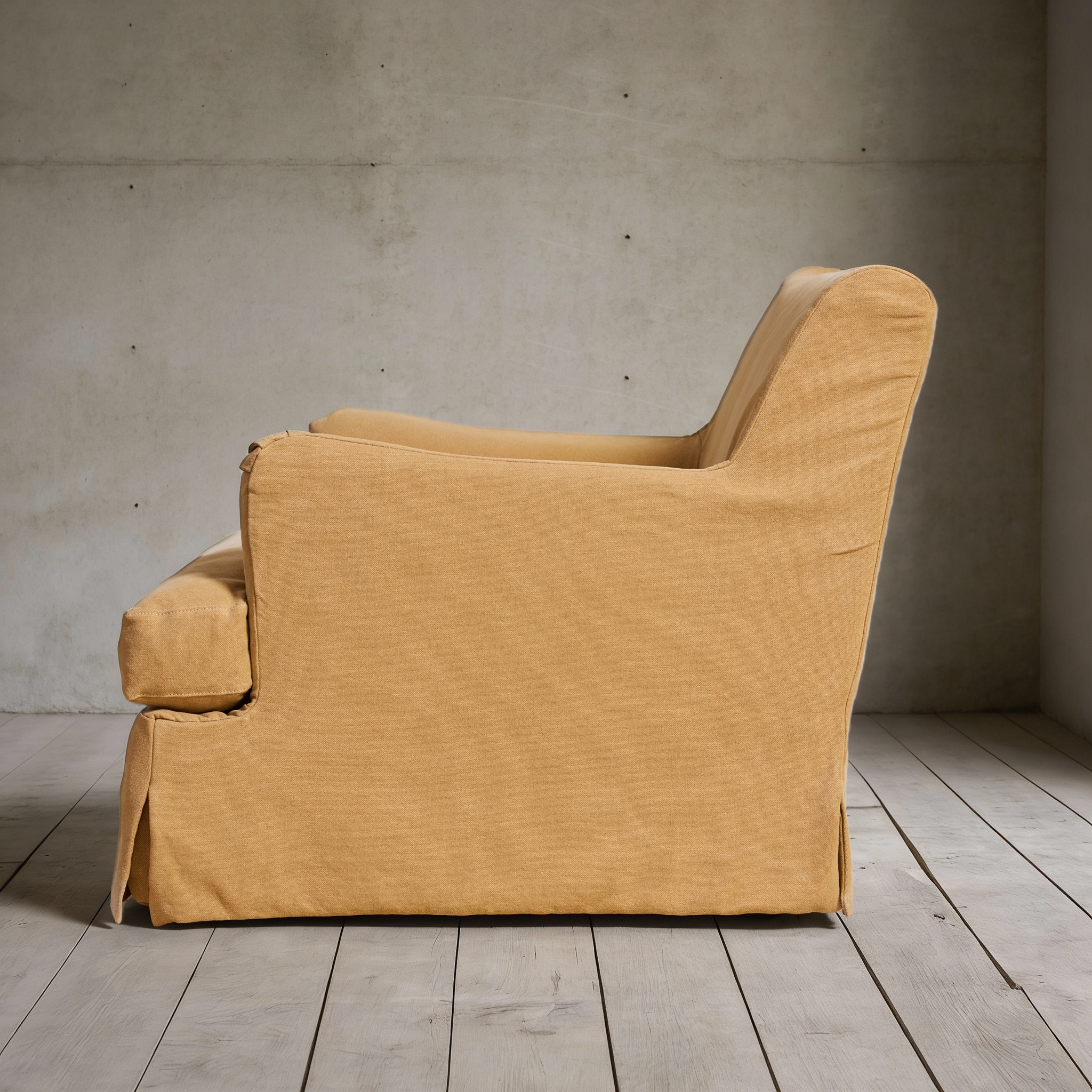 Campbell Slipcover Armchair XL in Linen Fabric 8178-04 Yellow