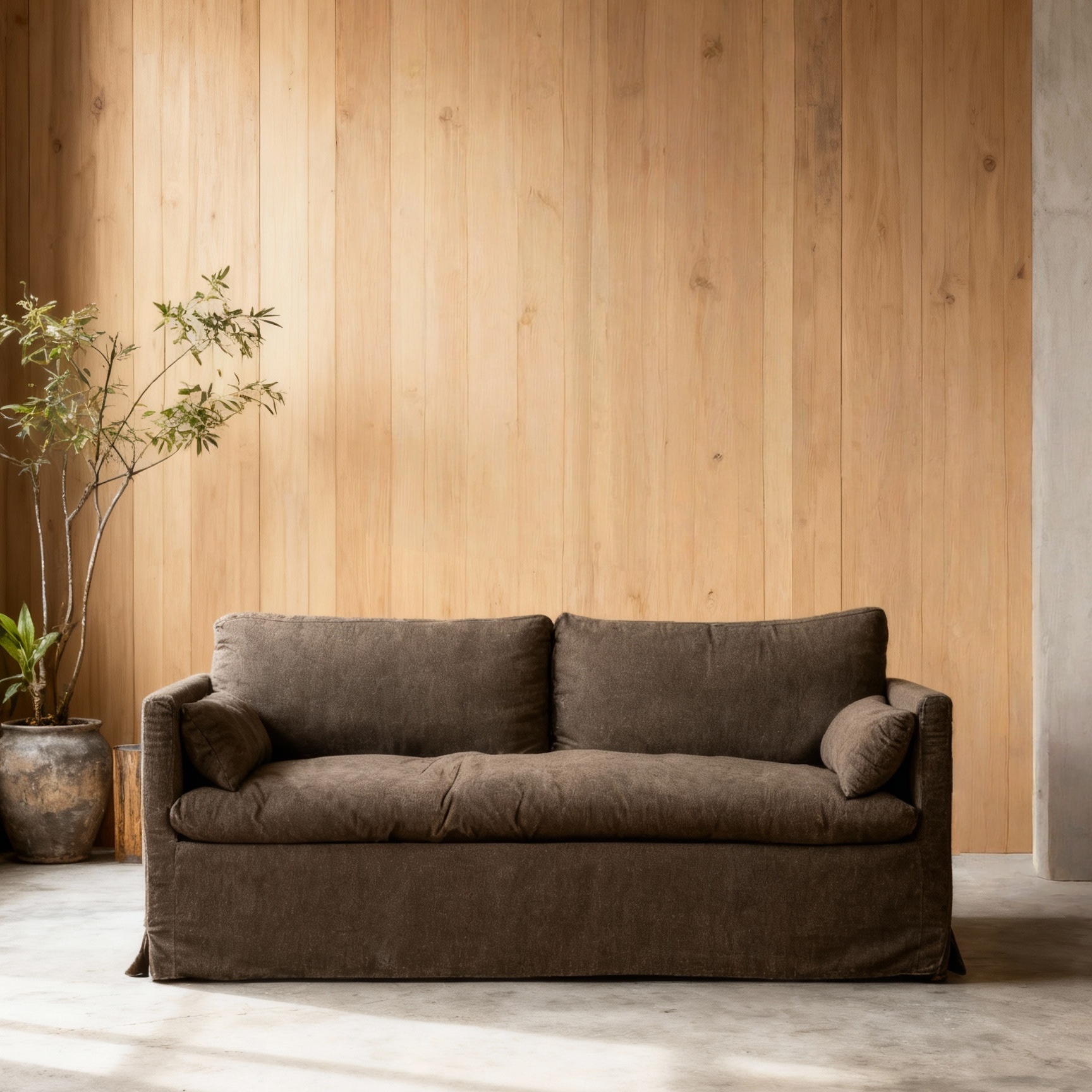 Veles Sofa: Morder Slipcover with Down Feather Fill