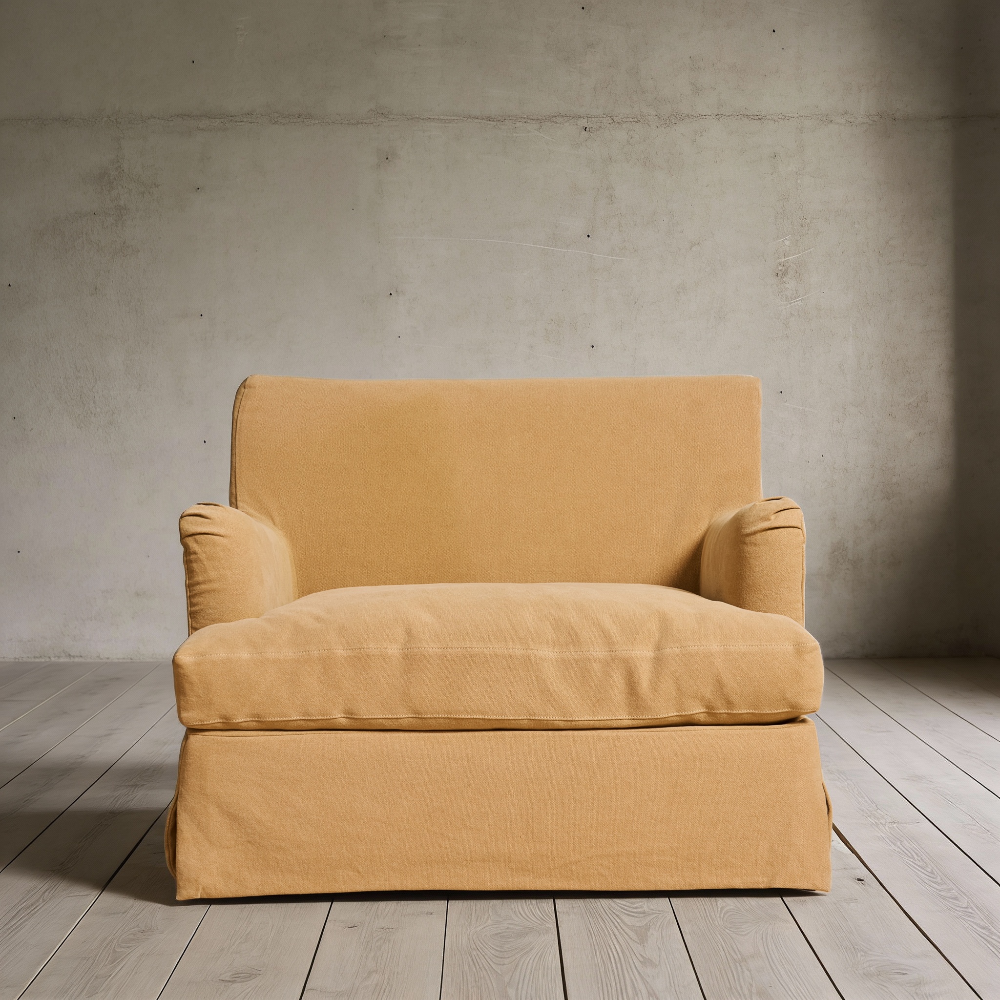 Campbell Slipcover Armchair XL in Linen Fabric 8178-04 Yellow