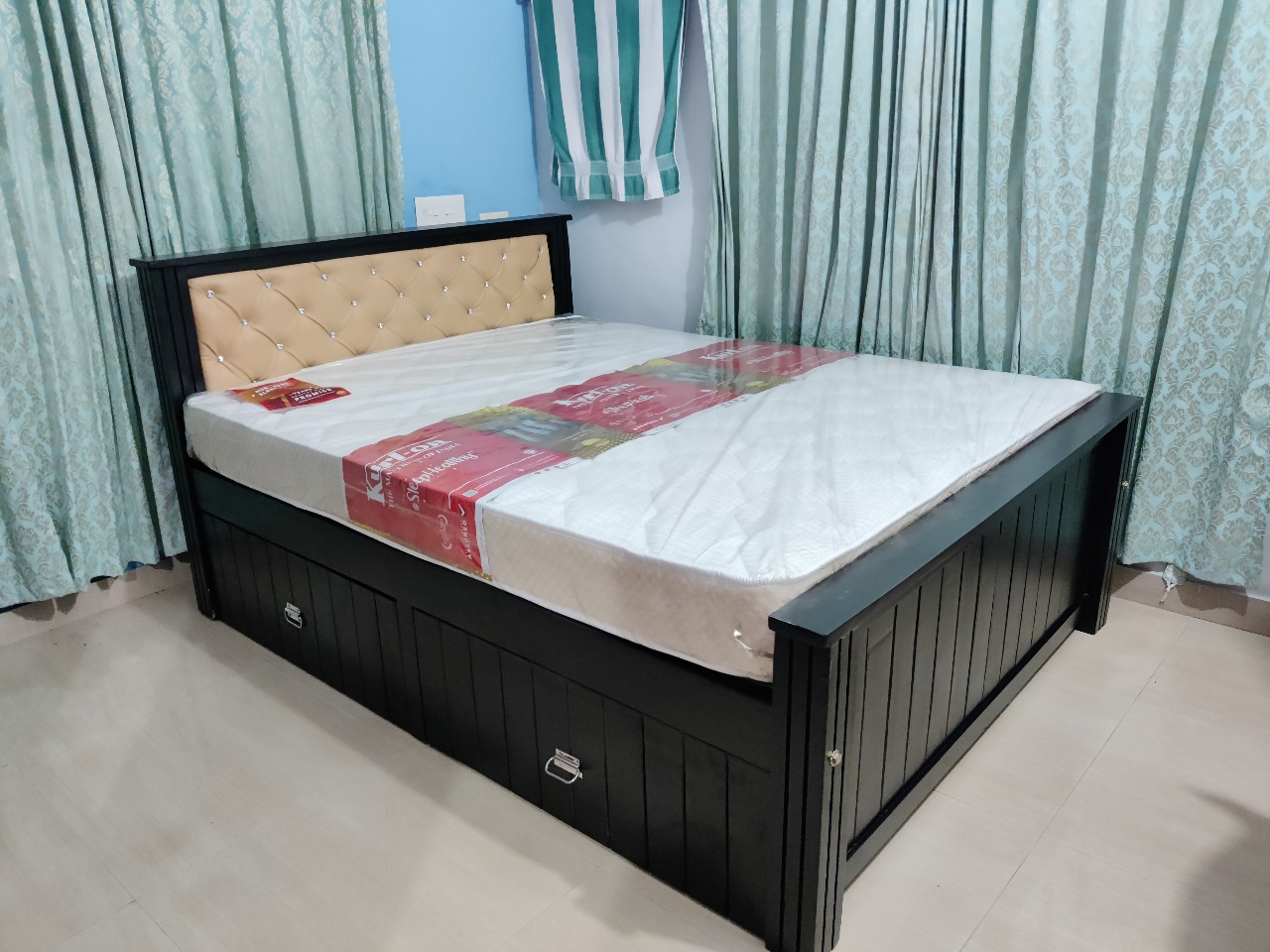 Wooden Double Bed with Storage