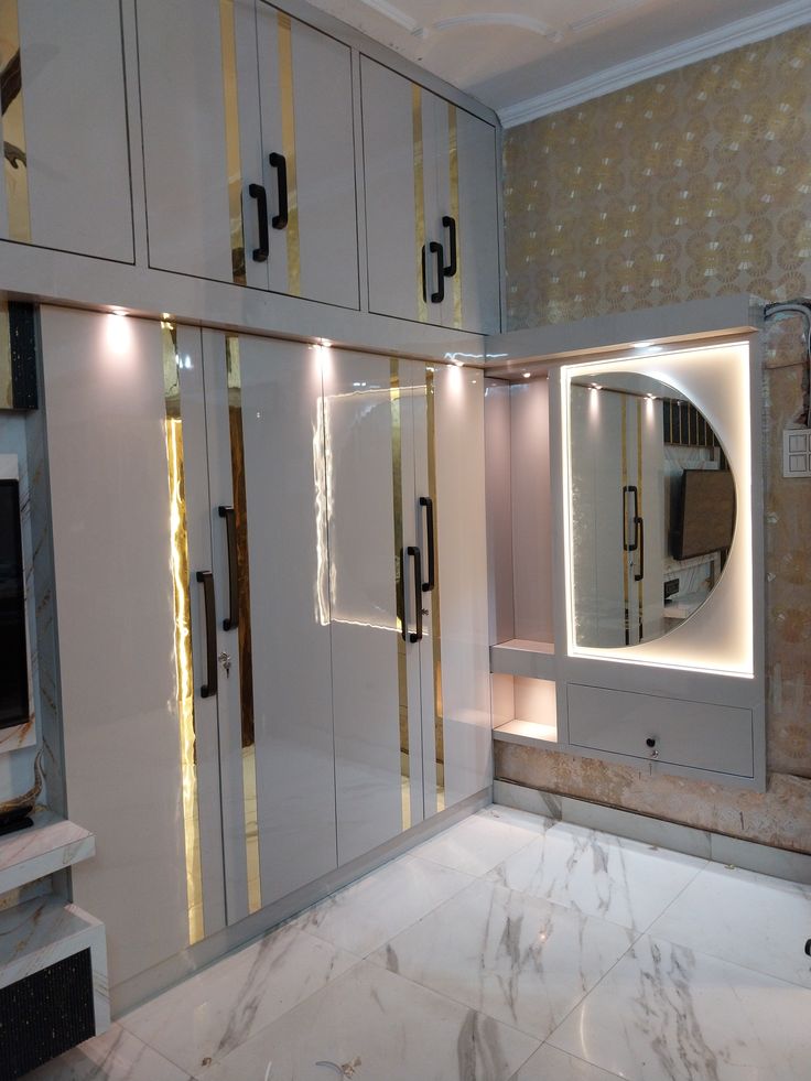 Modern Wardrobe with Vanity Mirror