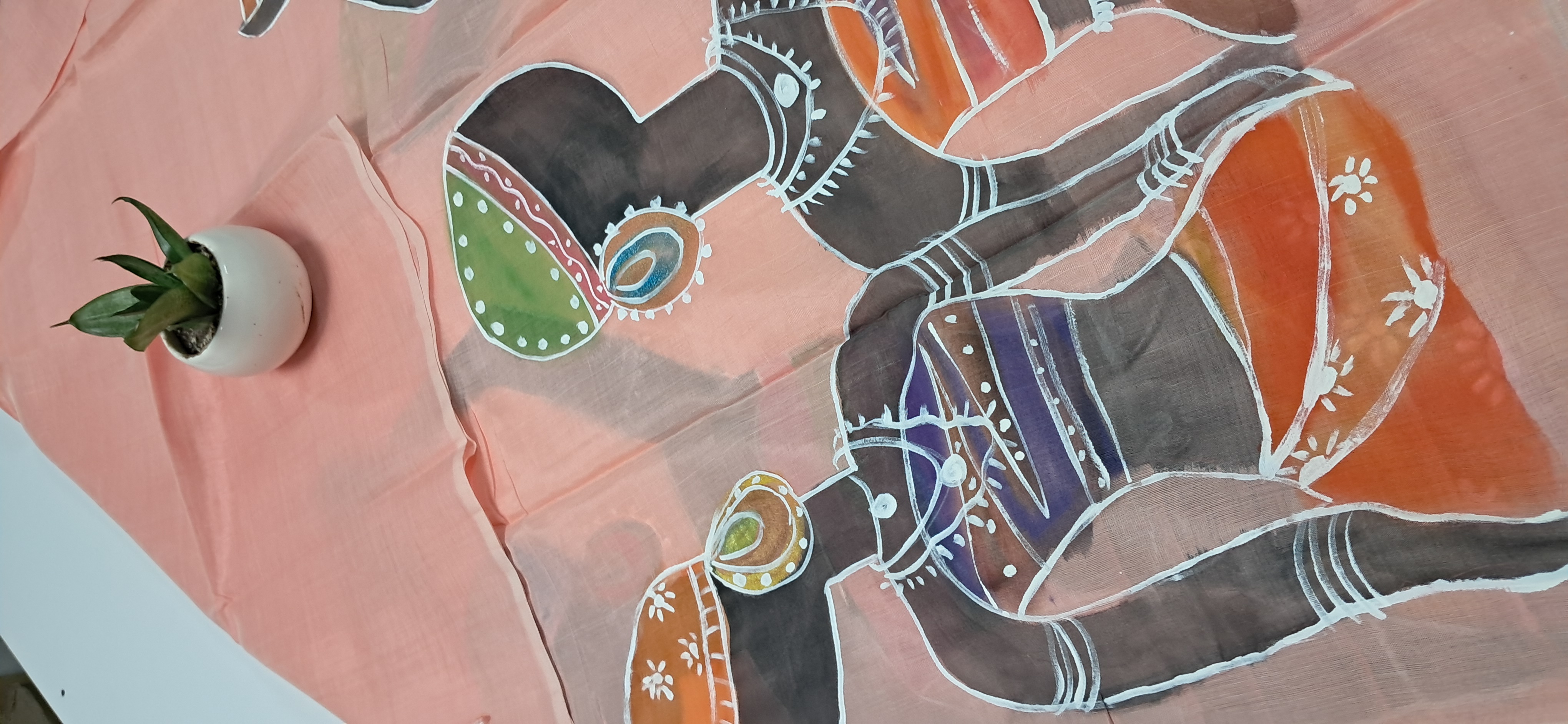 Hand Woven Hand Painted Silk (Pattu) Duppata