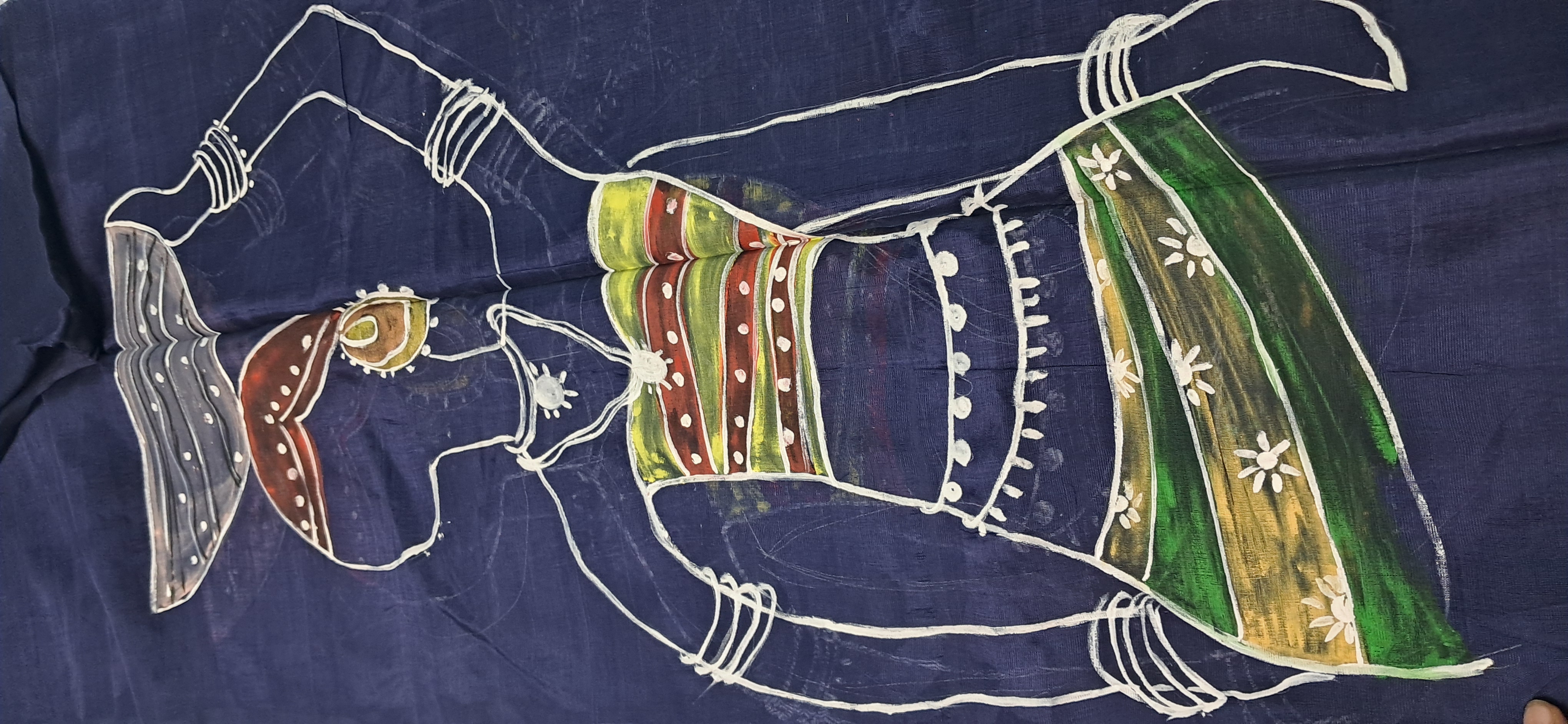 Hand Woven Hand Painted Silk (Pattu) Duppata